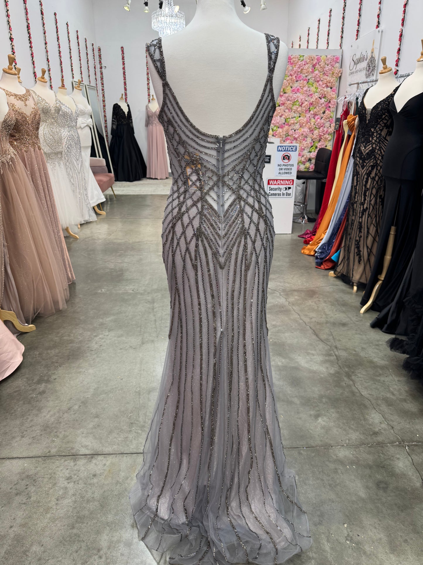 Charcoal Grey Diamond Dress