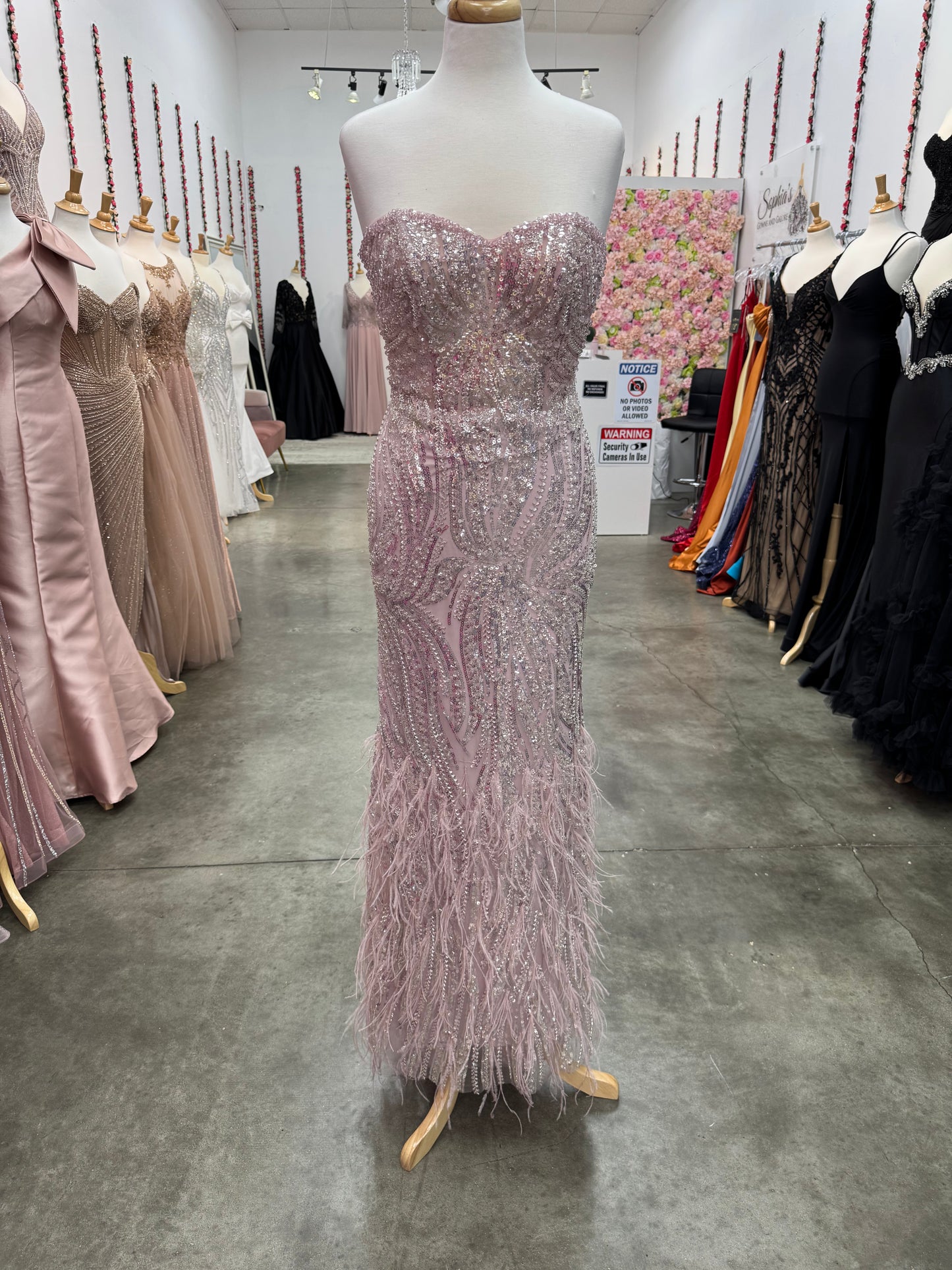 Pink Mermaid Feather Dress