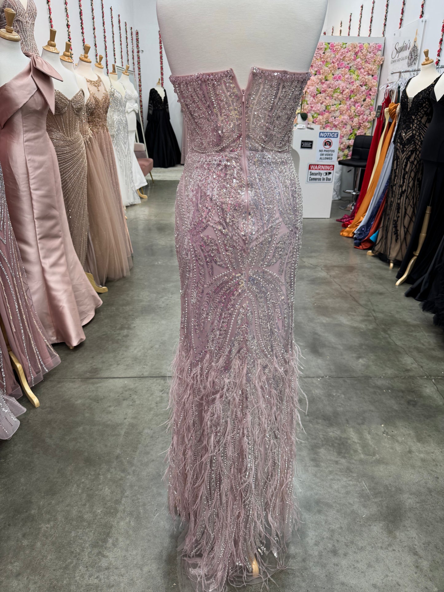 Pink Mermaid Feather Dress
