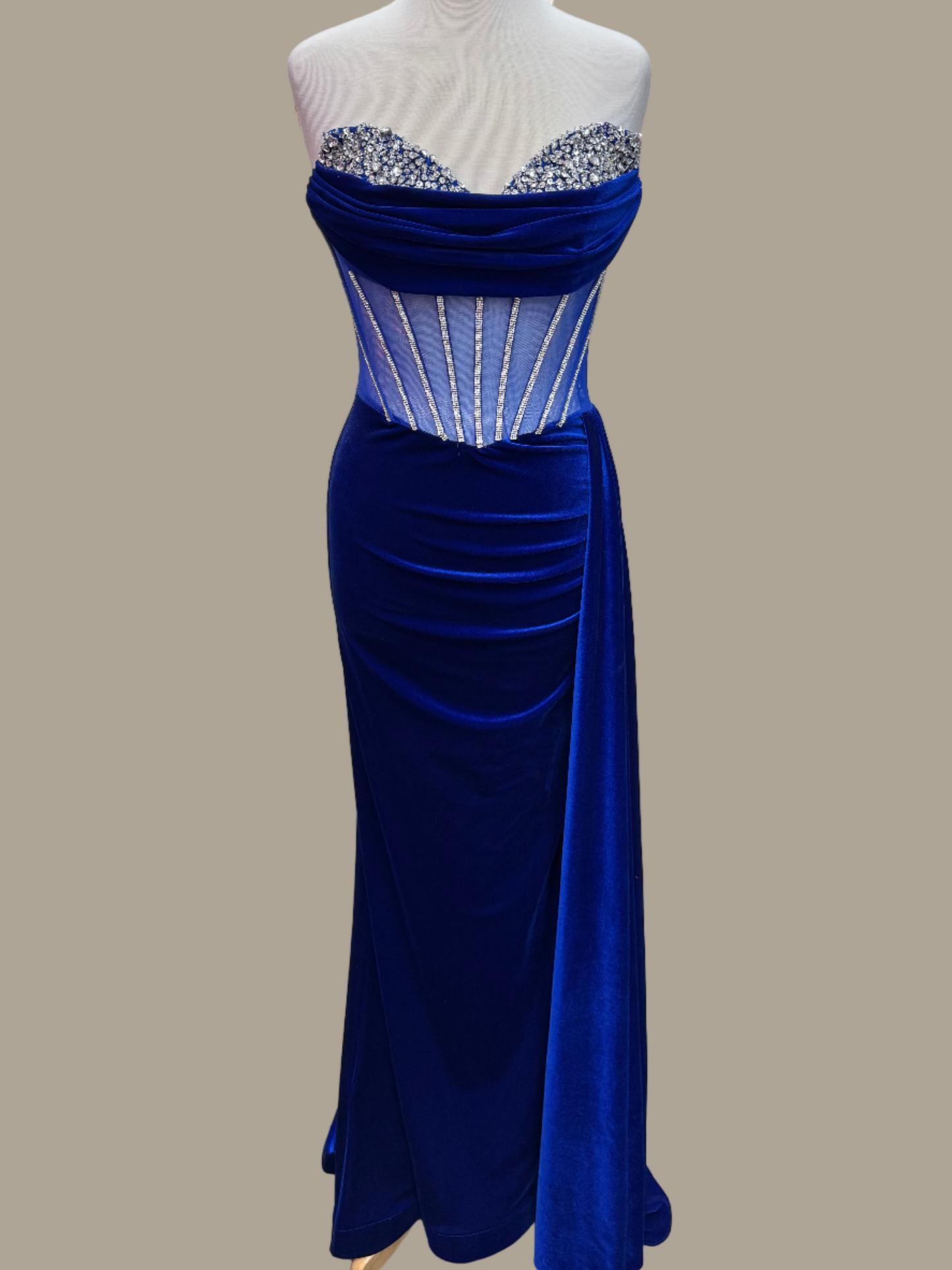 Blue Velvet Gown