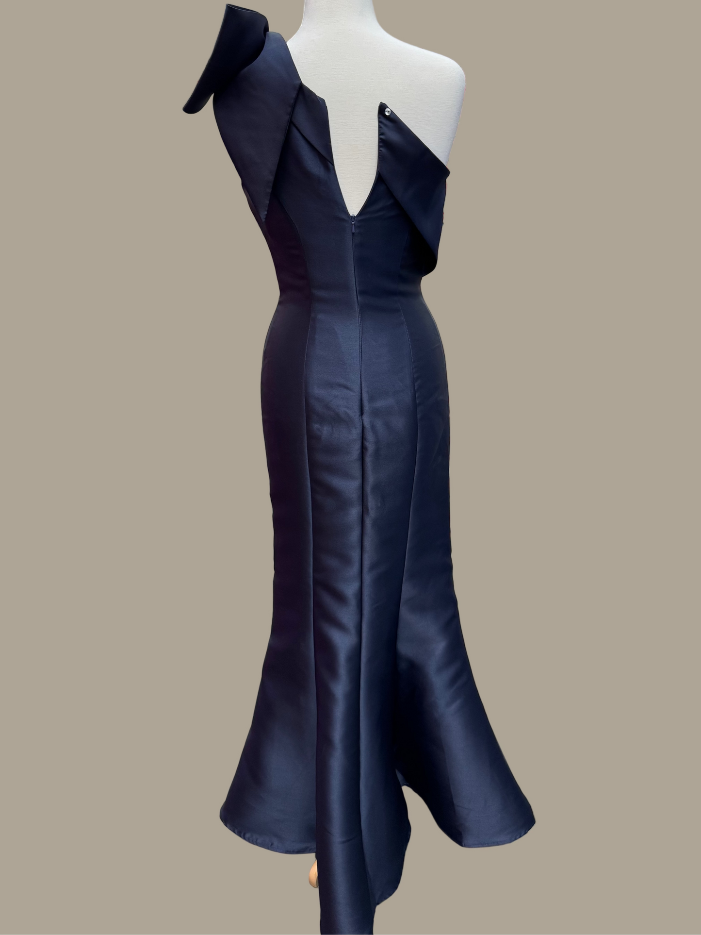 One Shoulder Taffida Bow Dress