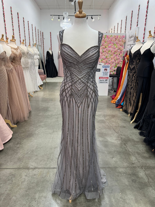 Charcoal Grey Diamond Dress