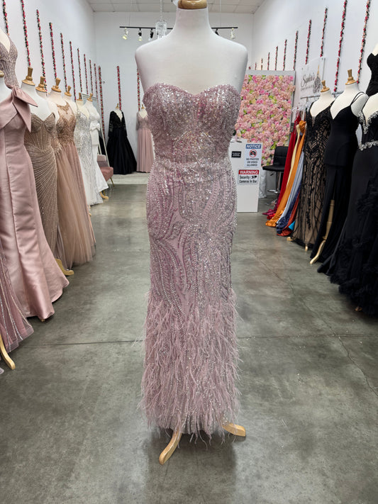 Pink Mermaid Feather Dress