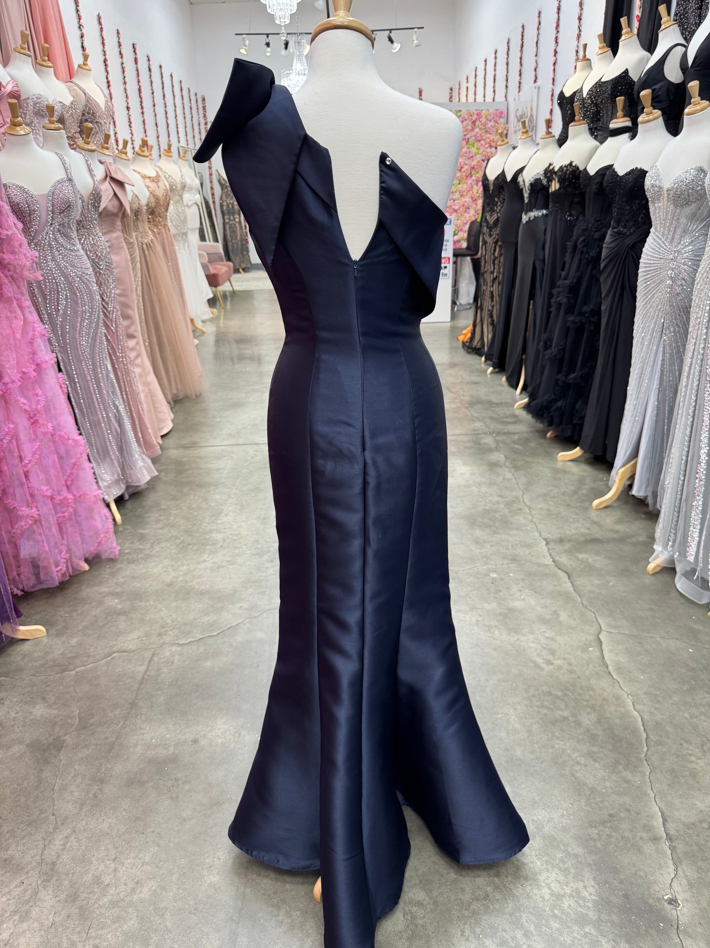 One Shoulder Taffida Bow Dress