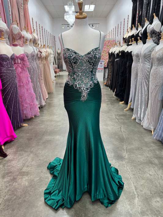 Emerald Rhinestone Dress