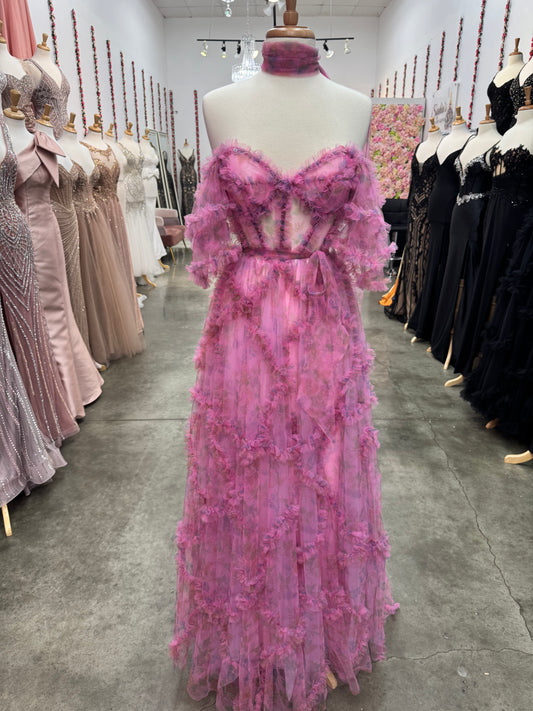 Floral Print Chiffon Dress