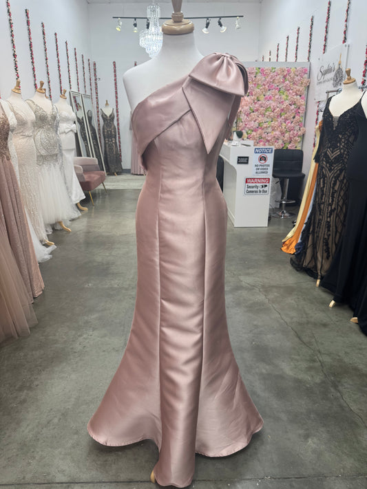 One Shoulder Taffida Bow Dress